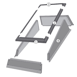 Vertical and horizontal cross-section with Flat Roof System EFW elements