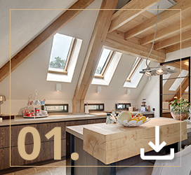 Interiors in the attic - kitchen